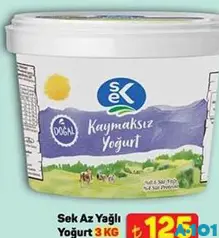 SEK AZ YAĞLI YOĞURT 3 KG fiyat ve kampanya bilgisi